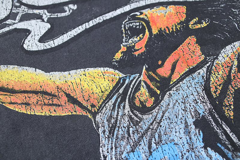 VALE USA Washed Black Graphic T-Shirt ¡ª detail