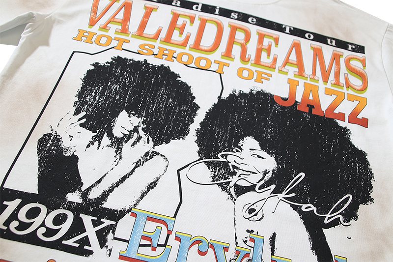 VALE USA Jazz Portrait Graphic Short-Sleeve T-Shirt ¡ª detail