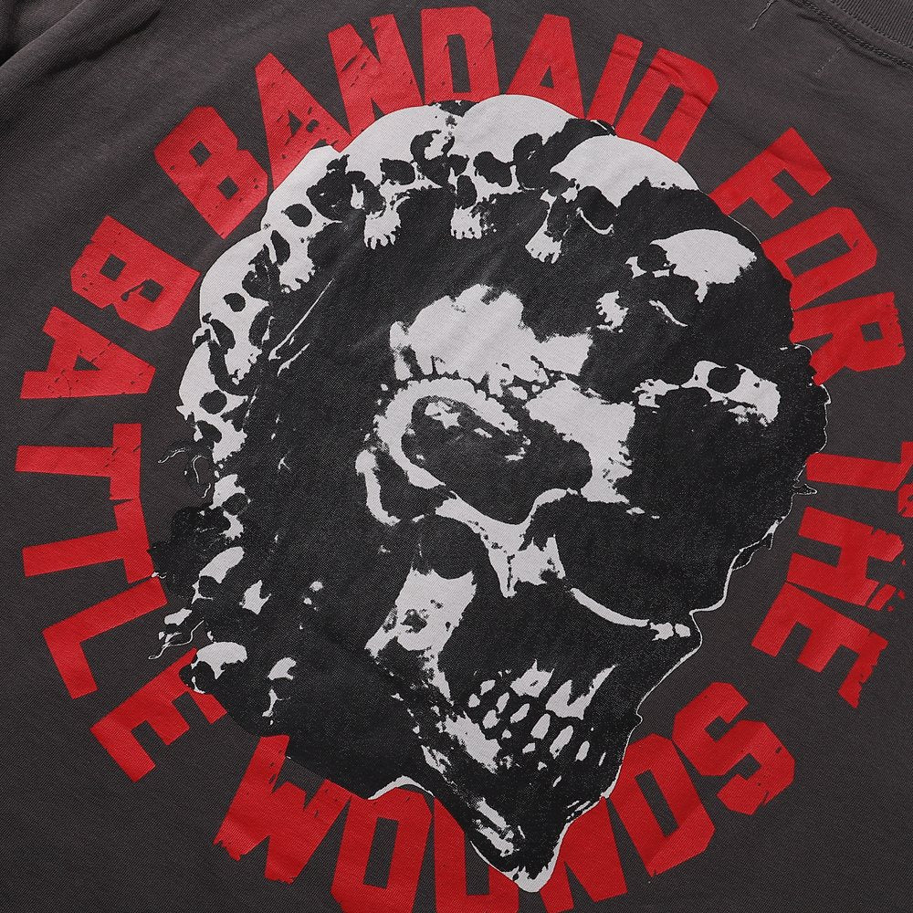 Rough Play Dark Gray Skull City Graphic T-Shirt ¡ª detail