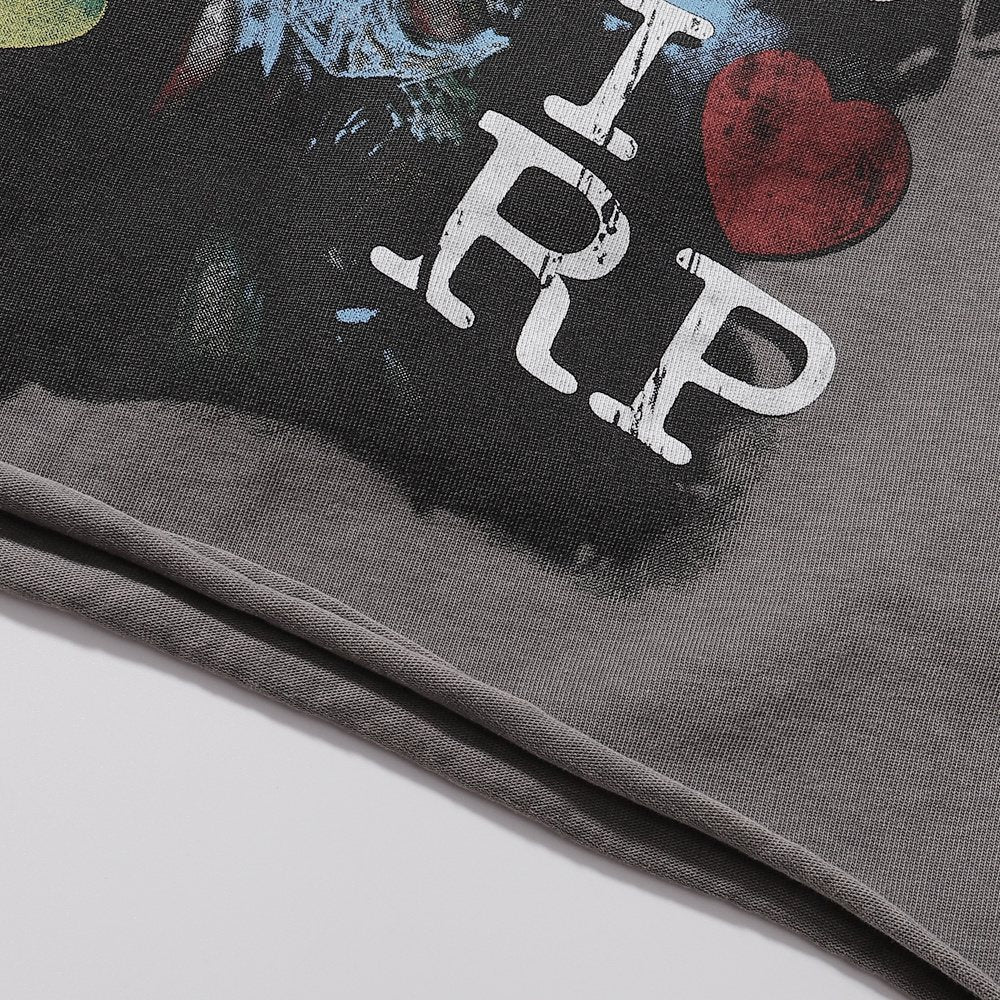 Rough Play Skeleton Rapper Graphic Short-Sleeve T-Shirt ¡ª detail