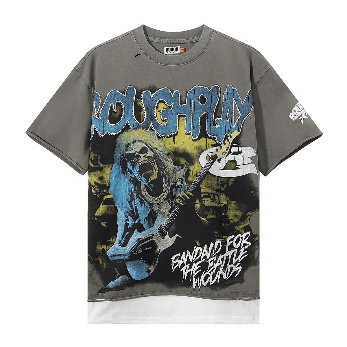Rough Play Rock Skull Rhinestone Graphic Short-Sleeve T-Shirt ¡ª hero
