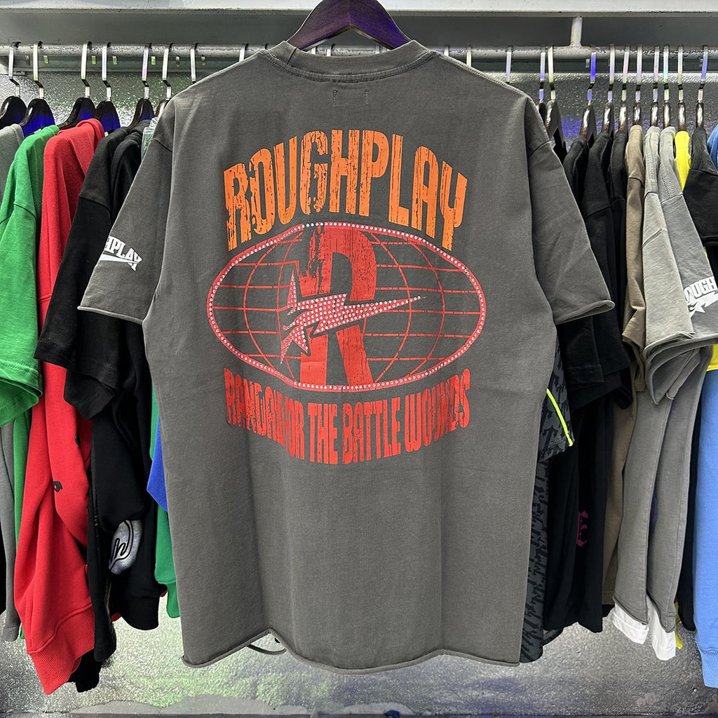 Rough Play Bunny Car Rhinestone Distressed T-Shirt ¡ª context