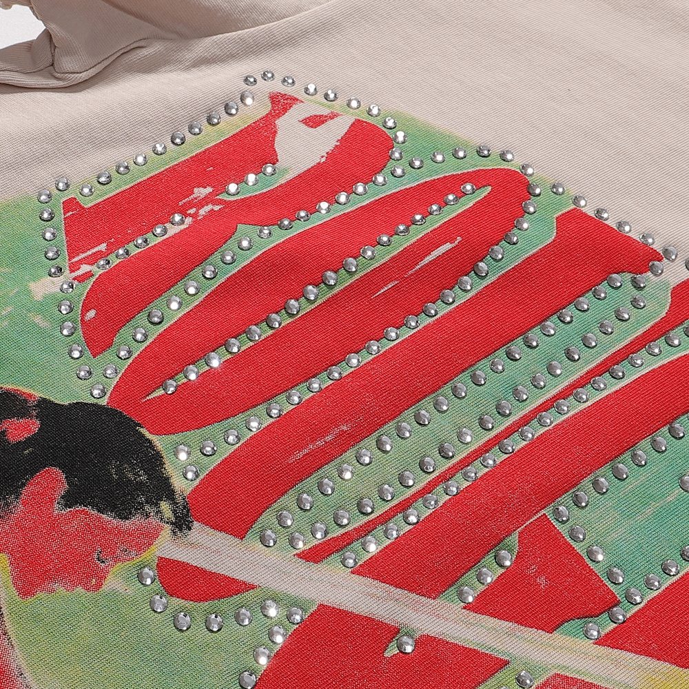 Rough Play Desert Cactus Rhinestone Graphic T-Shirt ¡ª detail