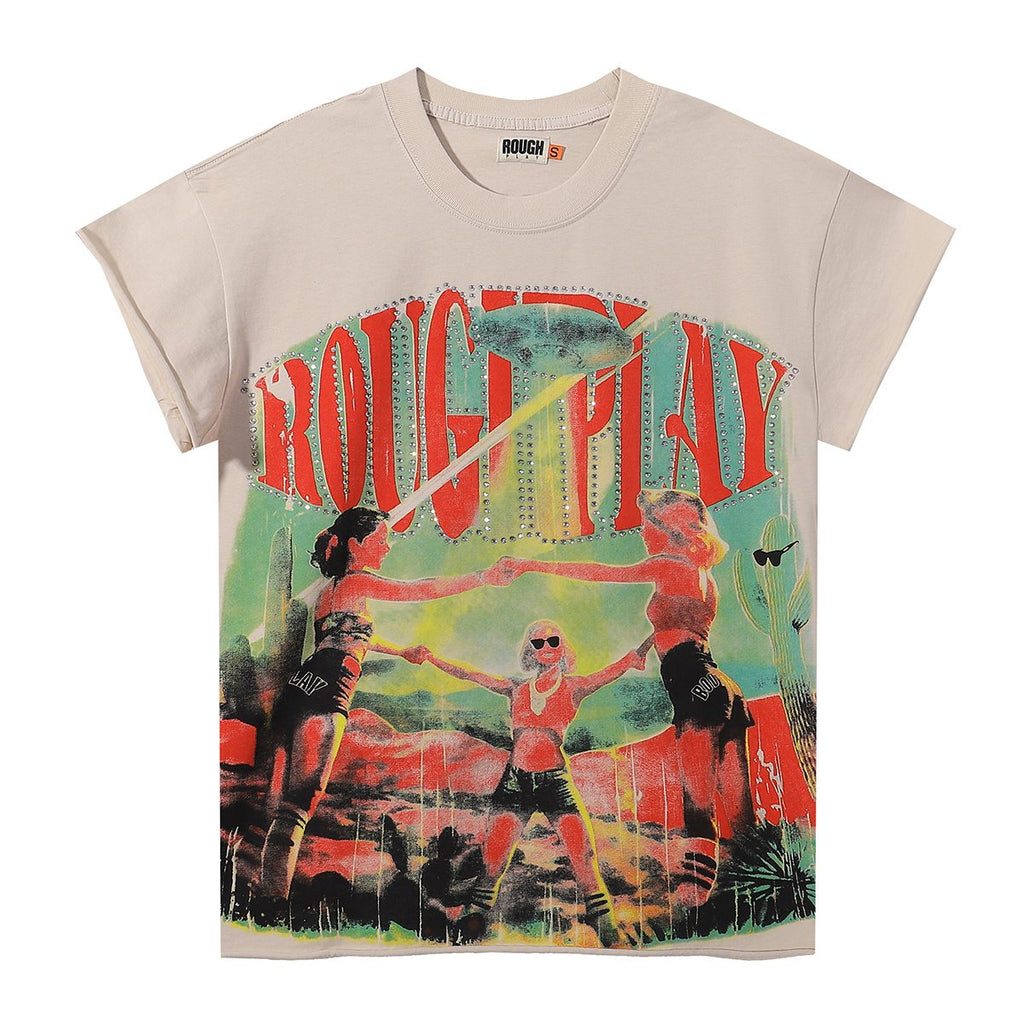 Rough Play Desert Cactus Rhinestone Graphic T-Shirt ¡ª hero