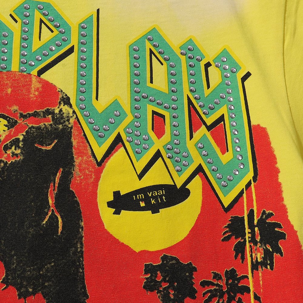 Rough Play Skate Skeleton Yellow Graphic T-Shirt ¡ª detail