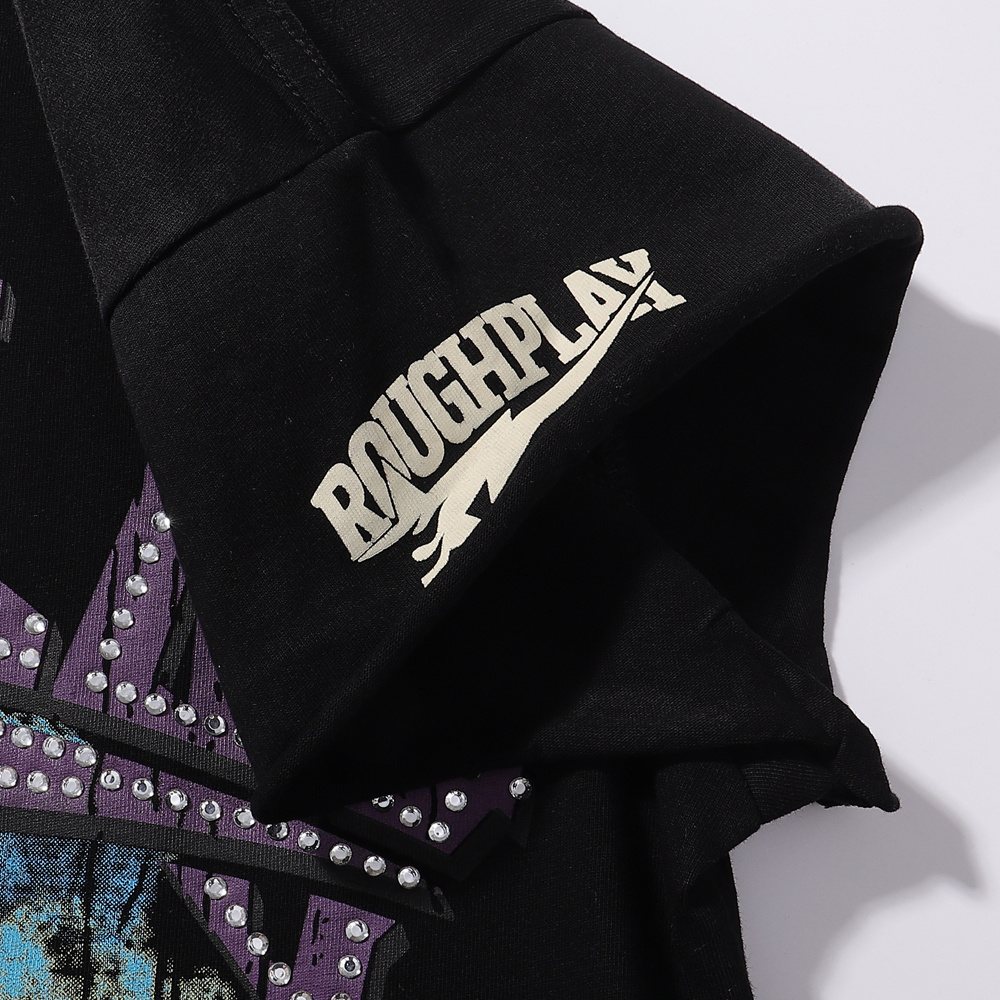 Rough Play World Tour Rhinestone Washed Sleeveless T-Shirt ¡ª detail