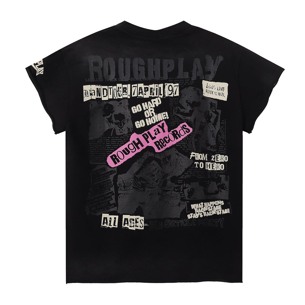 Rough Play World Tour Rhinestone Washed Sleeveless T-Shirt ¡ª back