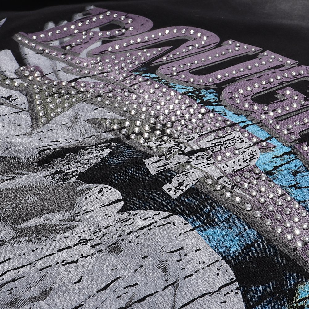 Rough Play World Tour Rhinestone Washed Sleeveless T-Shirt ¡ª detail