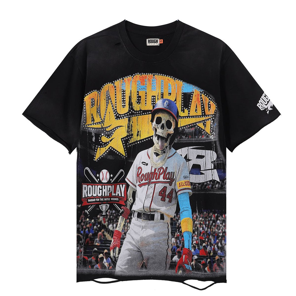 Rough Play Skeleton Baseball Graphic T-Shirt ¡ª hero