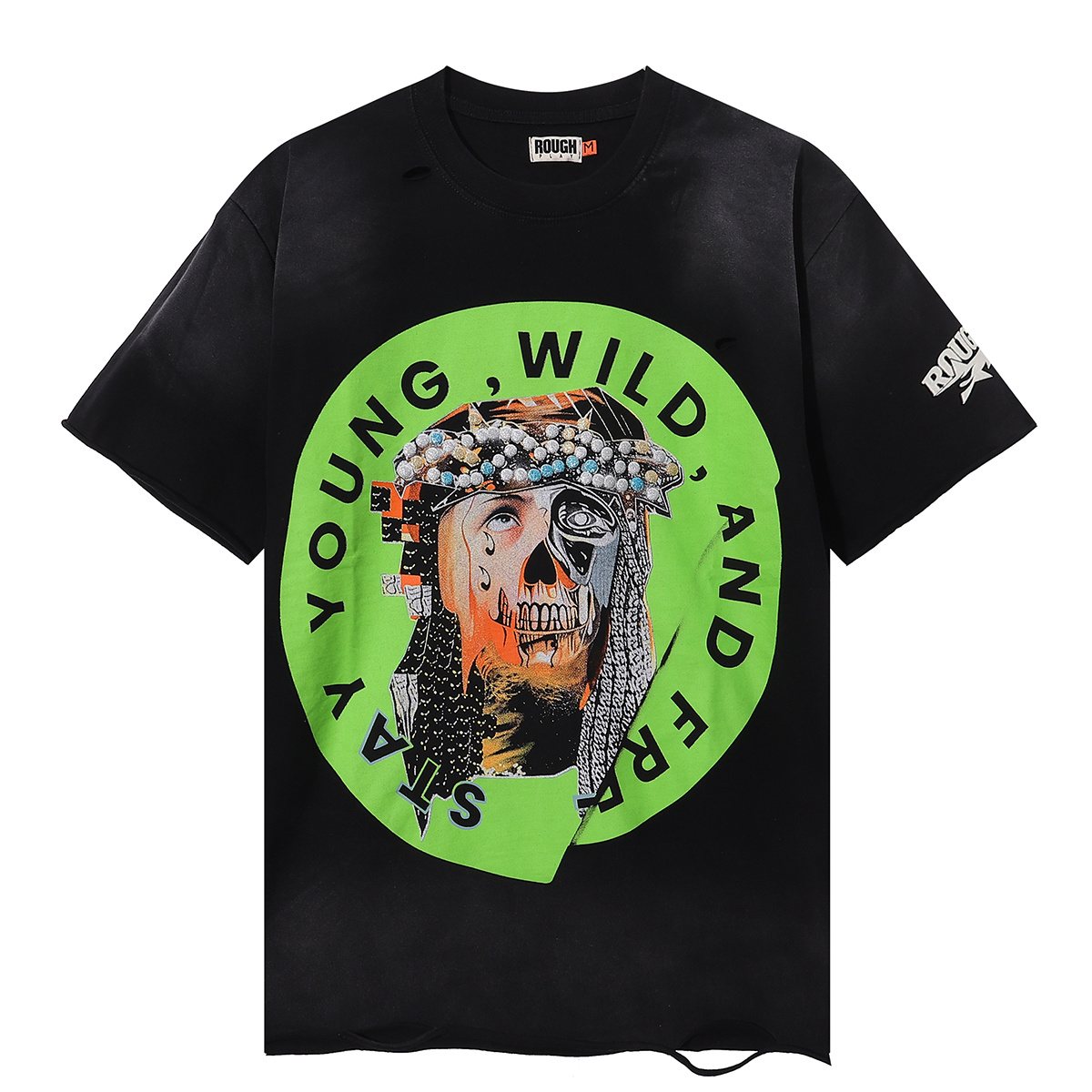 Rough Play Jesus Graphic Distressed Washed T-Shirt ¡ª hero