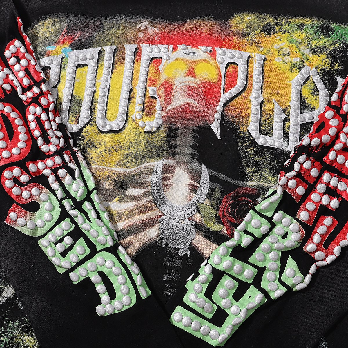 Rough Play Skull & Roses Long-Sleeve T-Shirt ¡ª detail