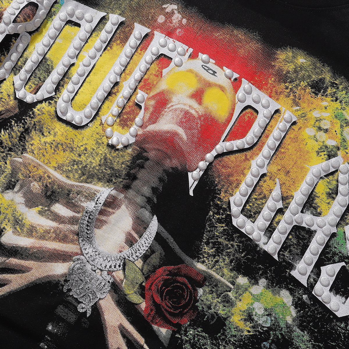 Rough Play Skull & Roses Long-Sleeve T-Shirt ¡ª detail