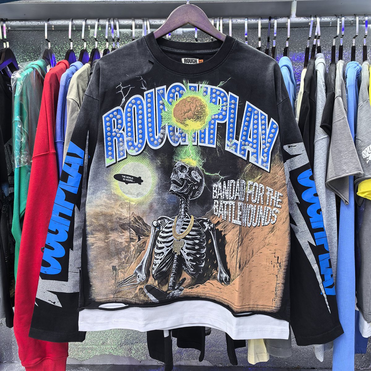 Rough Play Skull Shock Long-Sleeve T-Shirt ¡ª context