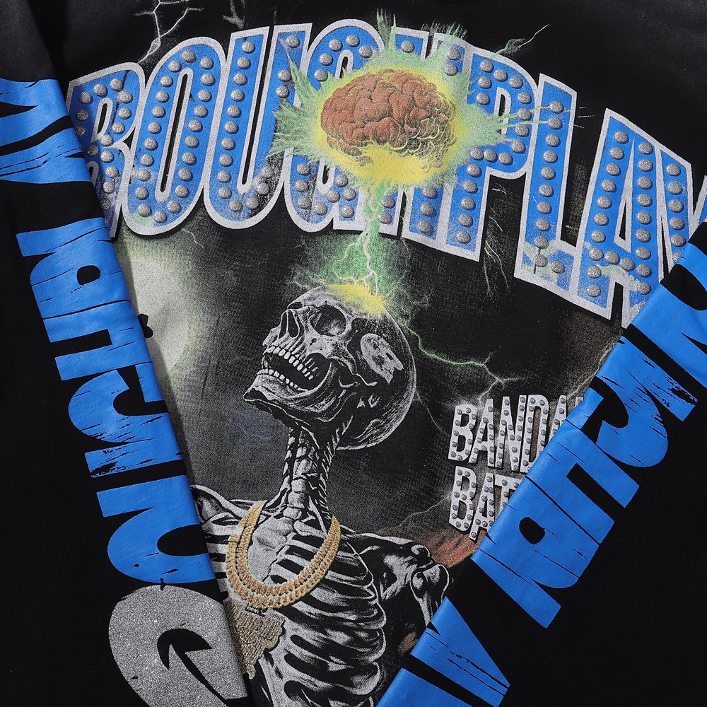 Rough Play Skull Shock Long-Sleeve T-Shirt ¡ª detail