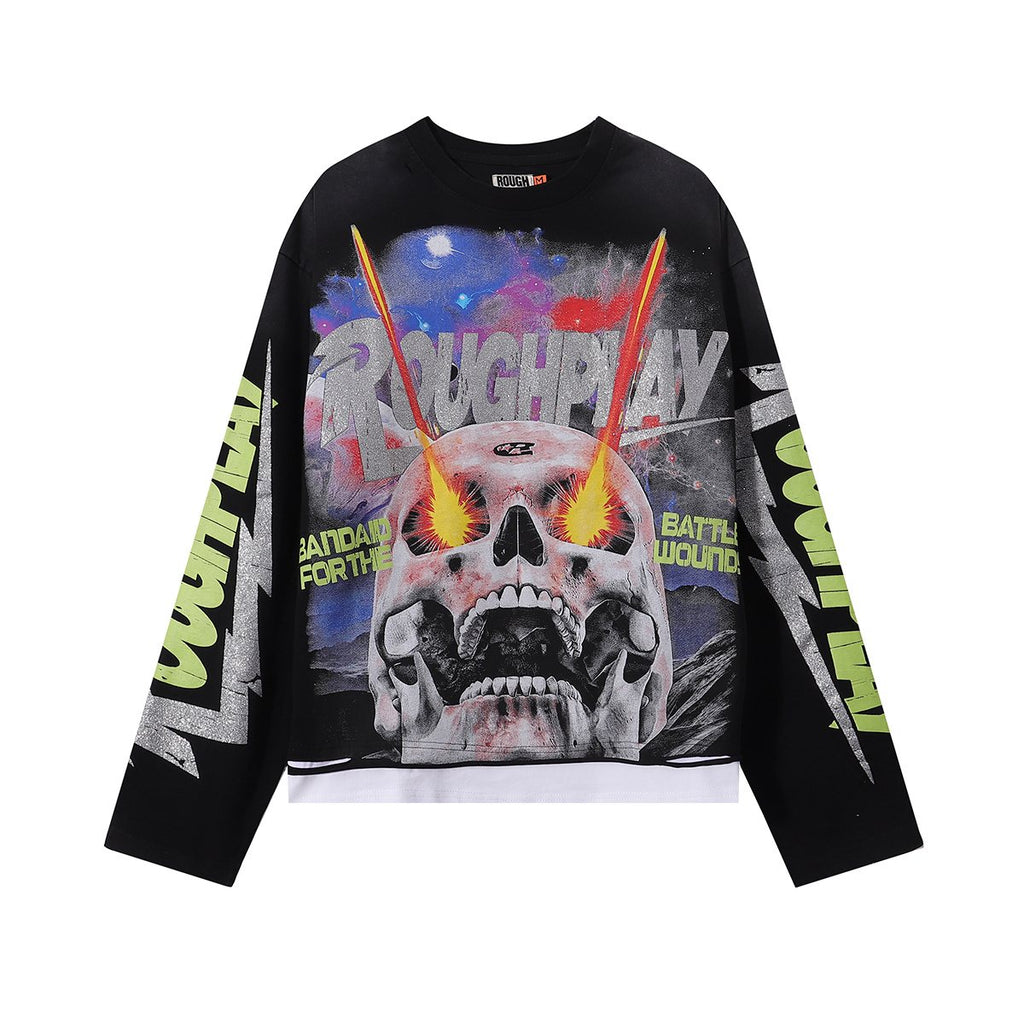 Rough Play Power Skull Long-Sleeve T-Shirt ¡ª front