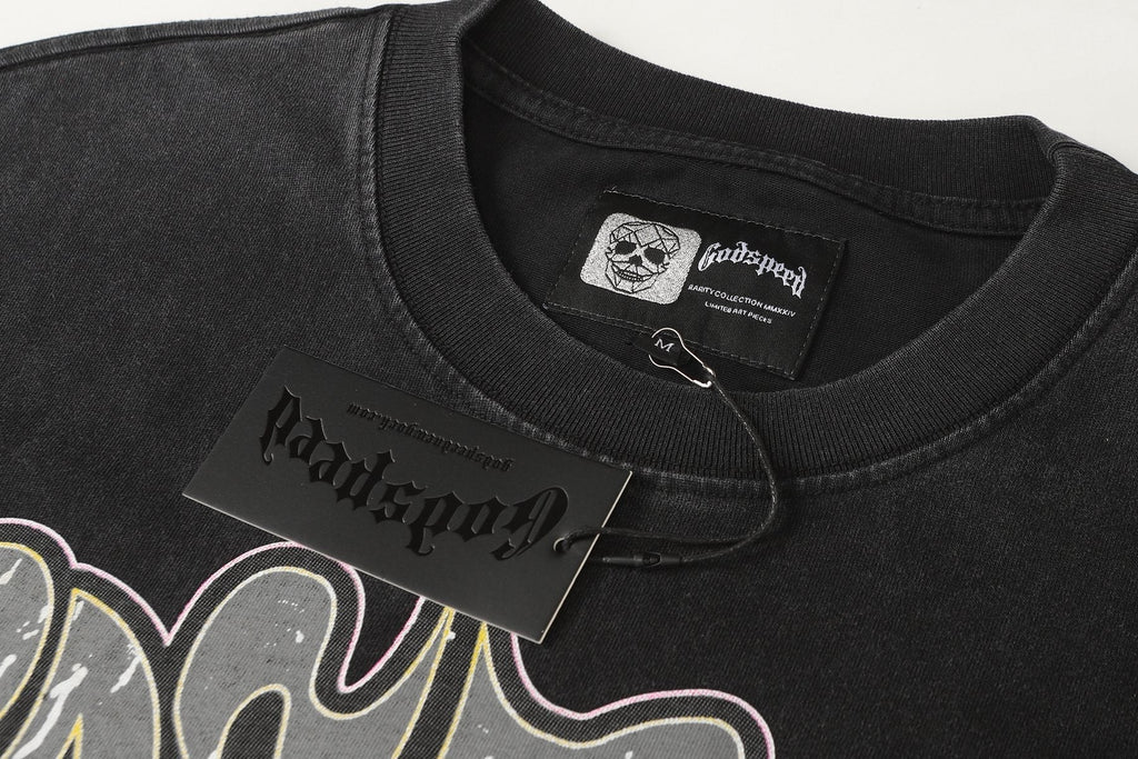Godspeed Washed Black Graphic Long-Sleeve T-Shirt ¡ª hang_tag