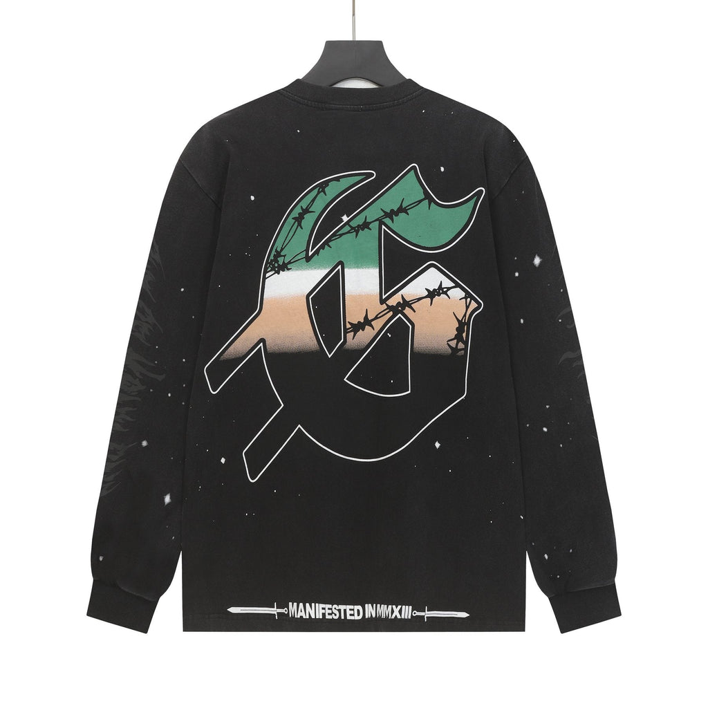 Godspeed Washed Black Rock Graphic Long-Sleeve T-Shirt ¡ª back