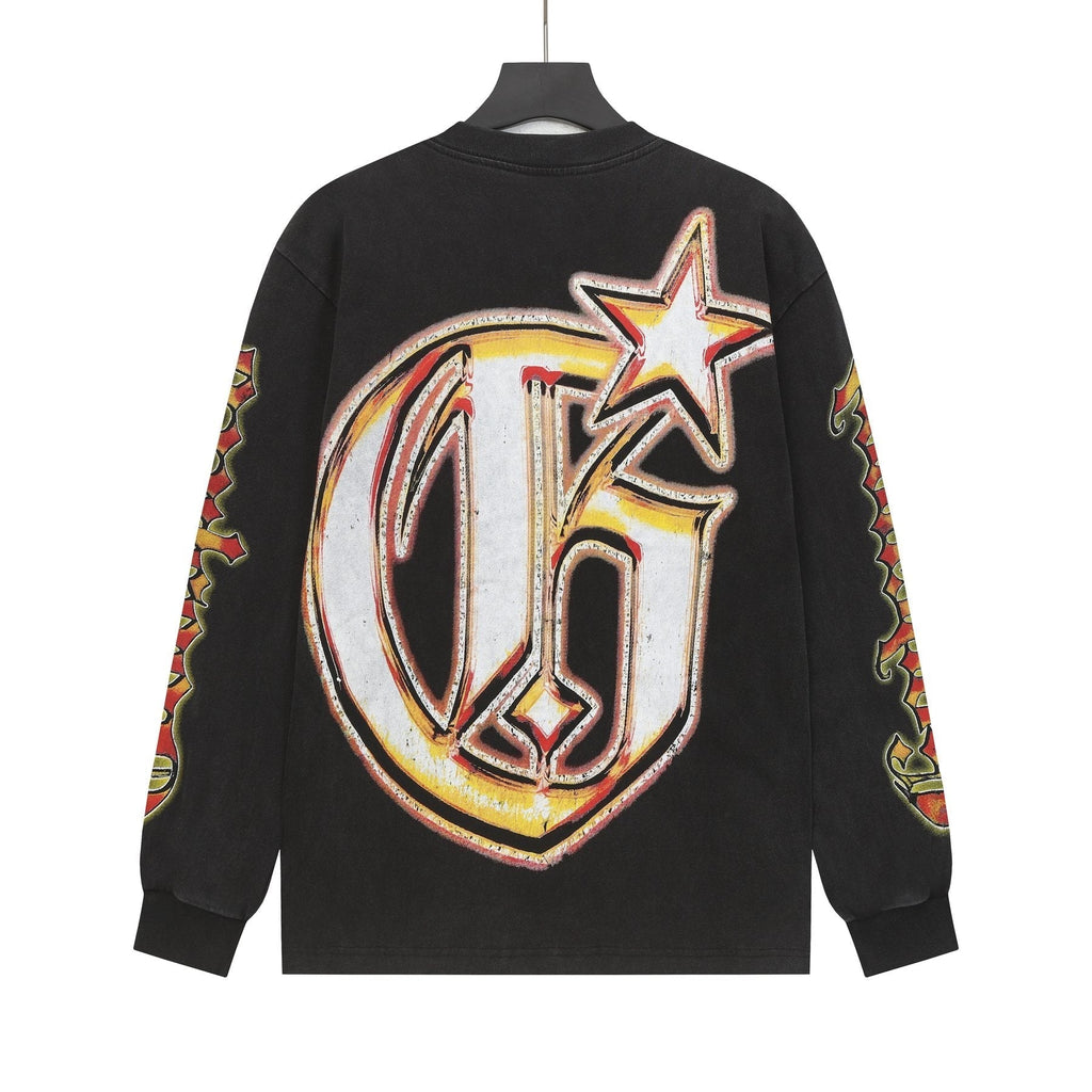 Godspeed Washed Black Rock Graphic Long-Sleeve T-Shirt ¡ª back
