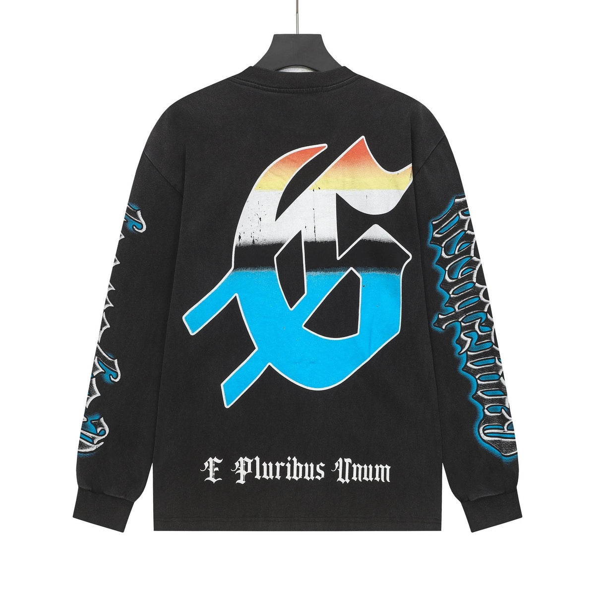Godspeed Washed Black Graphic Long-Sleeve T-Shirt ¡ª back
