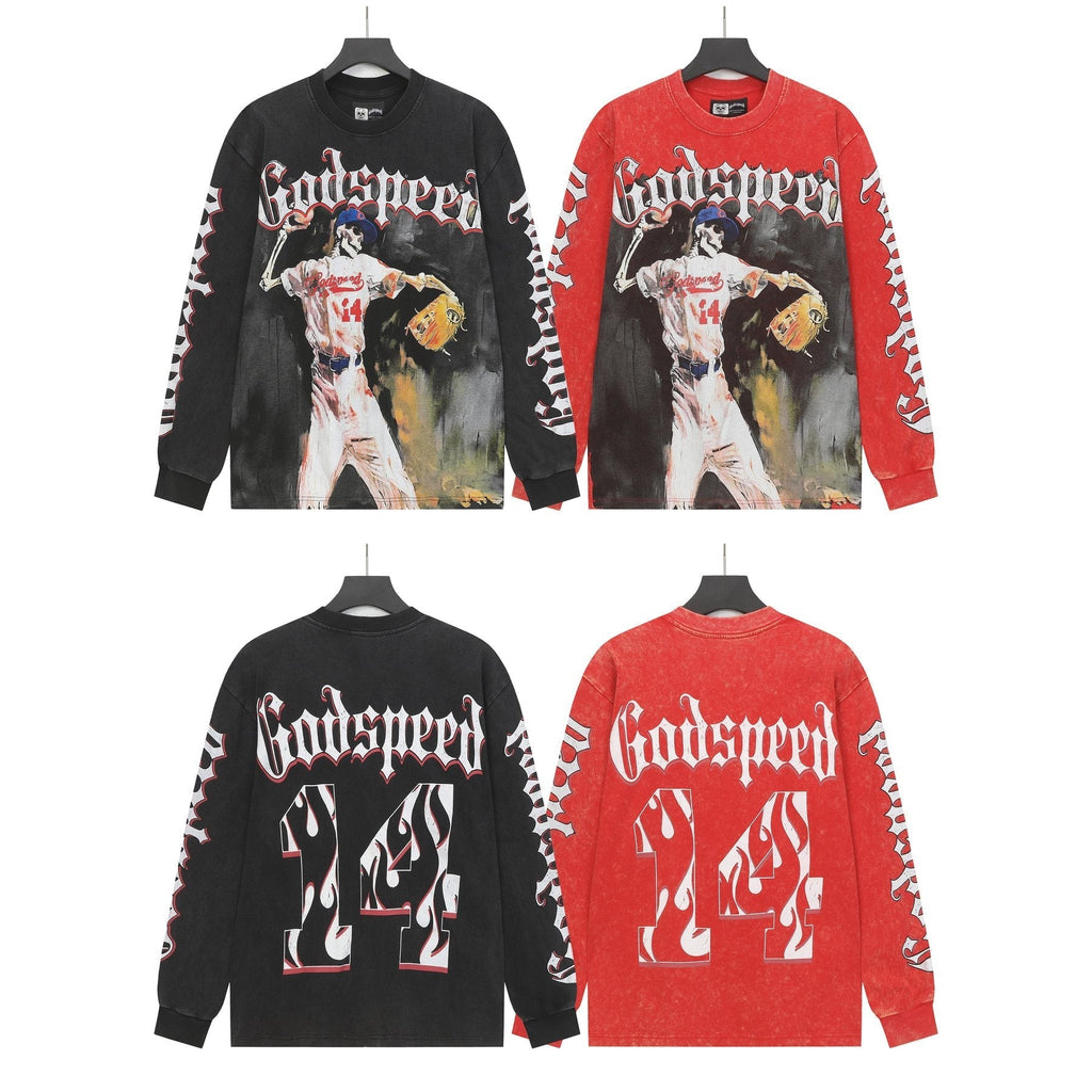 Godspeed Baseball Graphic Long-Sleeve T-Shirt ¡ª comparison