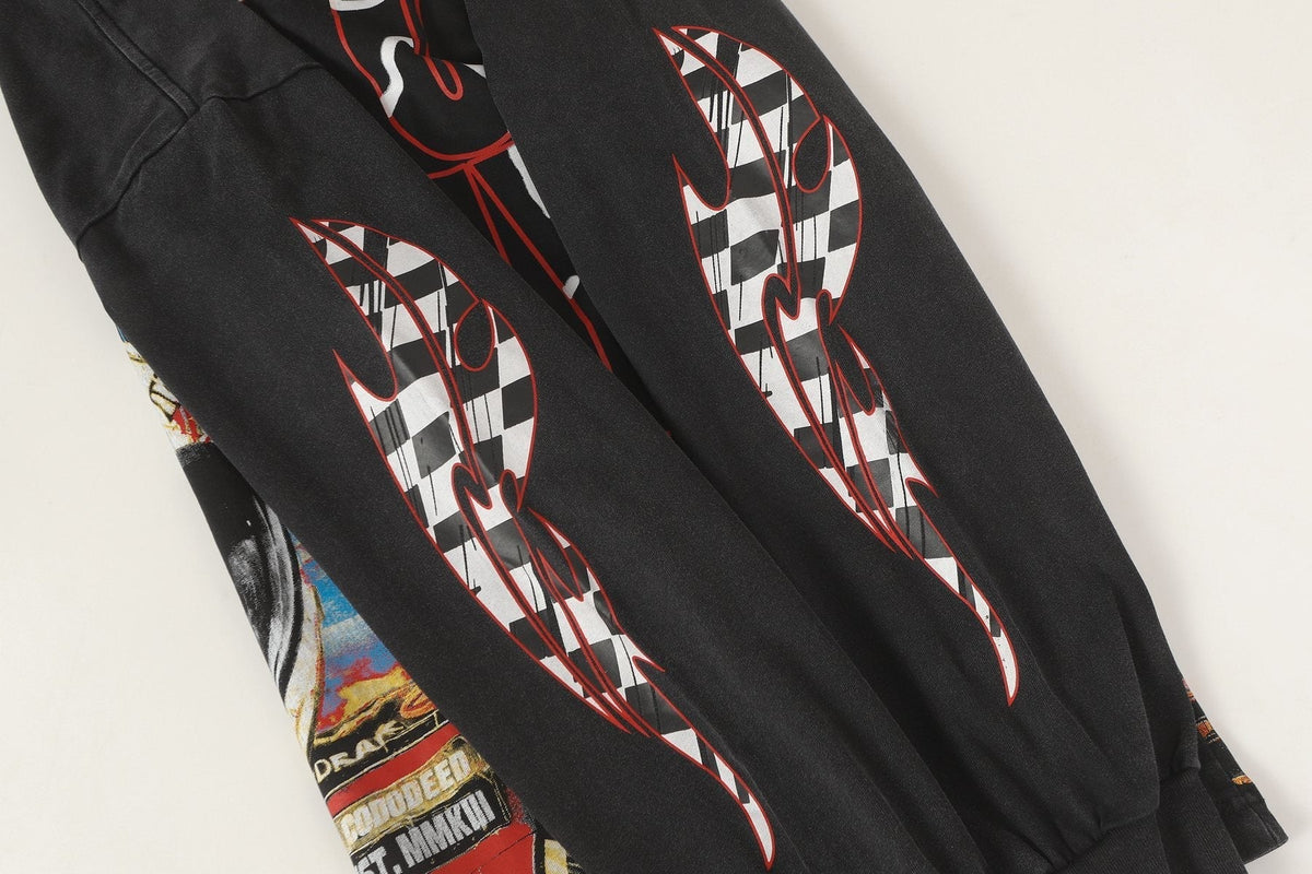 Godspeed Racing Skull Graphic Long-Sleeve T-Shirt ¡ª detail