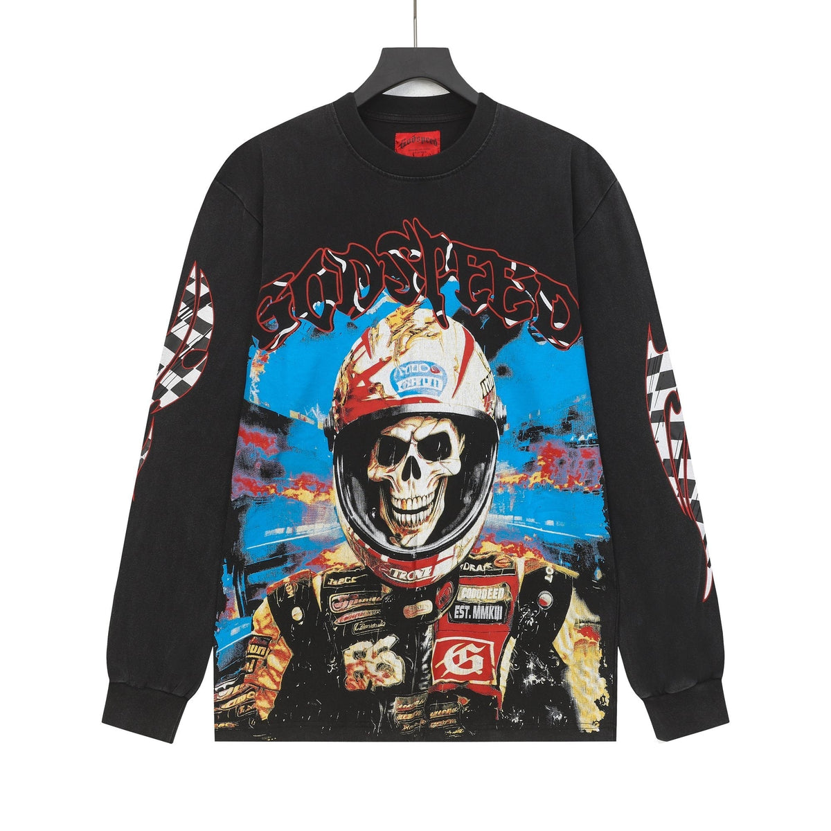 Godspeed Racing Skull Graphic Long-Sleeve T-Shirt ¡ª hero