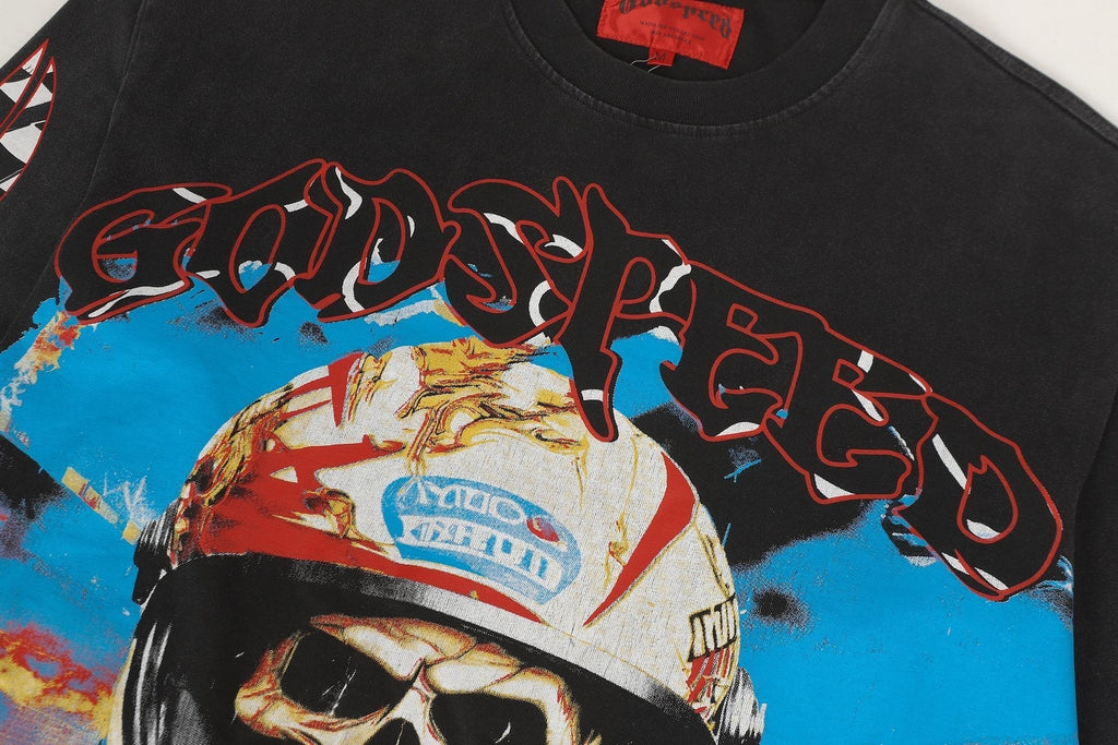 Godspeed Racing Skull Graphic Long-Sleeve T-Shirt ¡ª detail