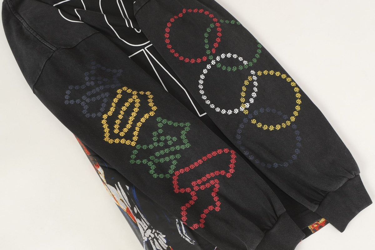 Godspeed Skeleton Basketball Graphic Long-Sleeve T-Shirt ¡ª detail