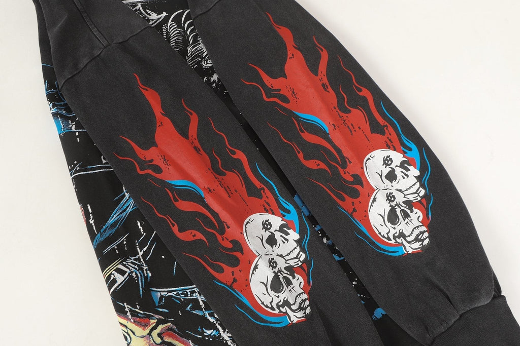 Godspeed Washed Black Rock Graphic Long-Sleeve T-Shirt ¡ª detail