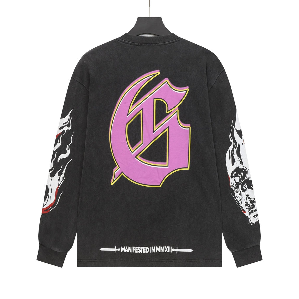 Godspeed Skeleton Graphic Washed Black Long-Sleeve T-Shirt ¡ª back