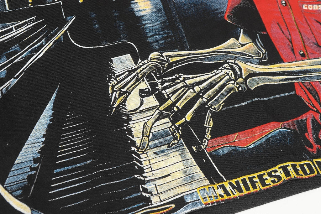 Godspeed Manifested Washed Black Graphic Long-Sleeve T-Shirt ¡ª detail