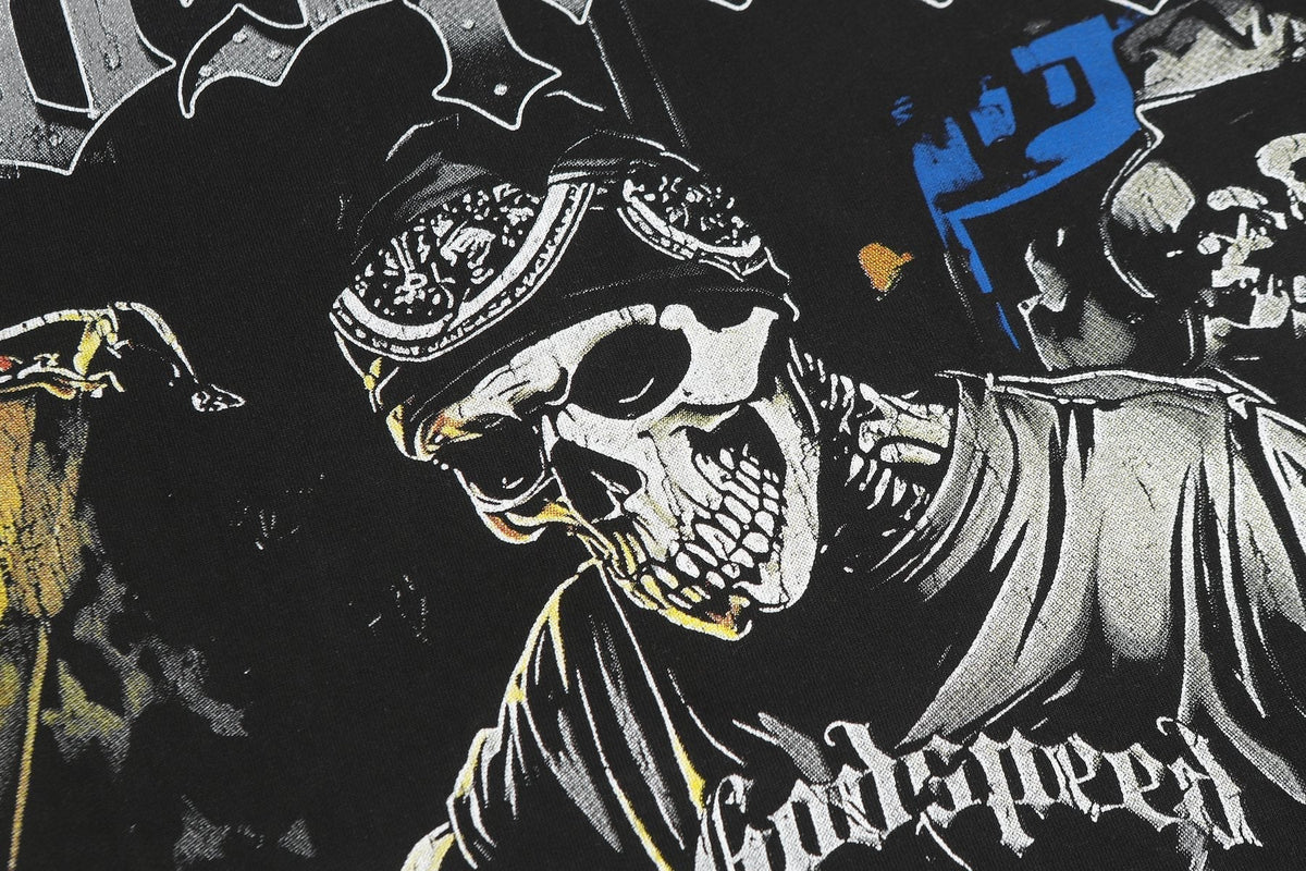 Godspeed Washed Black Rock Graphic Long-Sleeve T-Shirt ¡ª detail