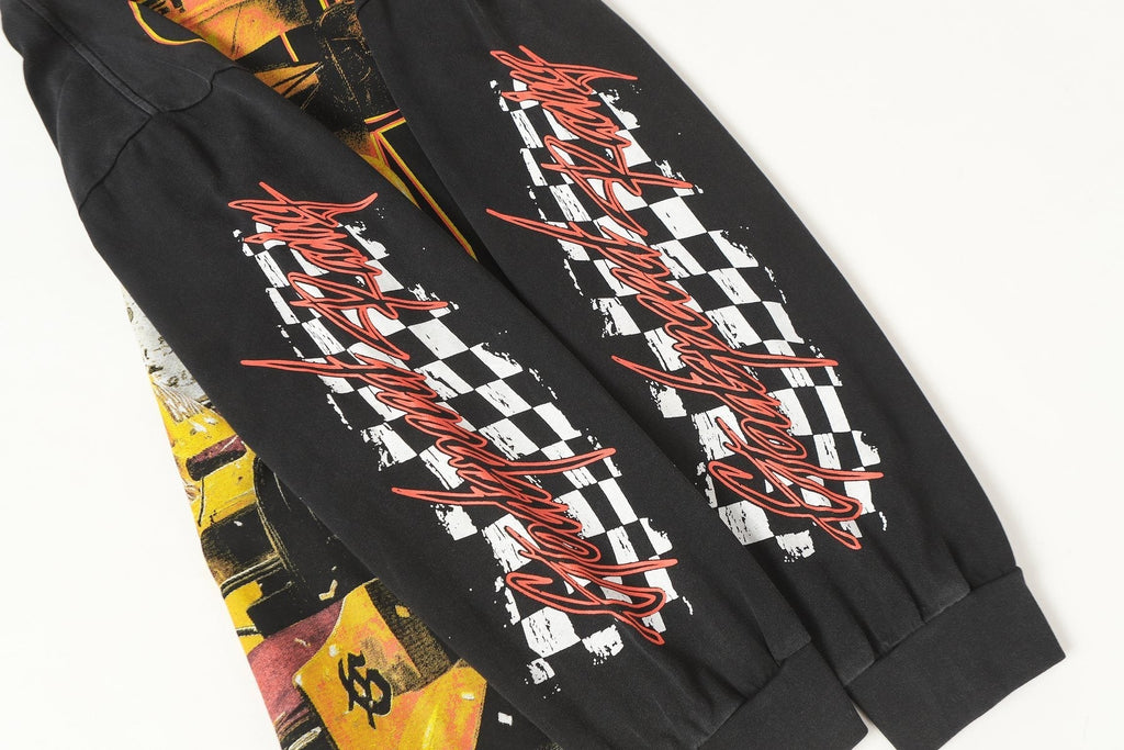 Godspeed Washed Black Racing Graphic Long-Sleeve T-Shirt ¡ª detail