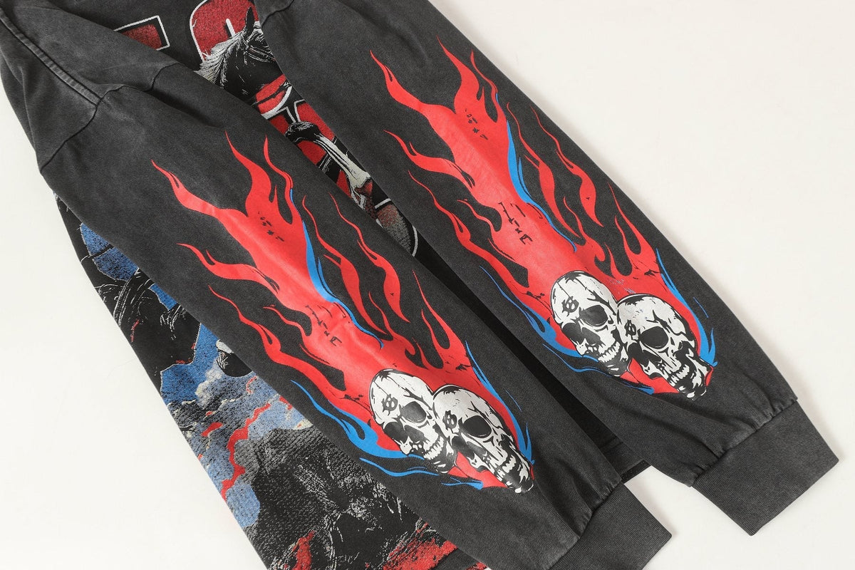 Godspeed Washed Black Cowboy Graphic Long-Sleeve T-Shirt ¡ª detail