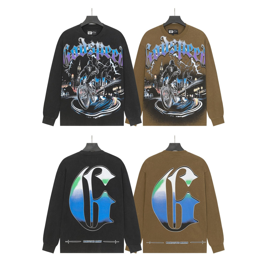 Godspeed Biker City Graphic Long-Sleeve T-Shirt ¡ª comparison