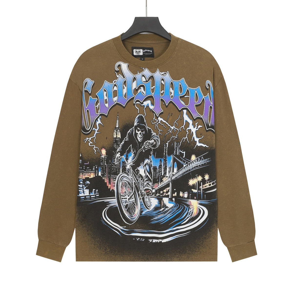 Godspeed Biker City Graphic Long-Sleeve T-Shirt ¡ª front