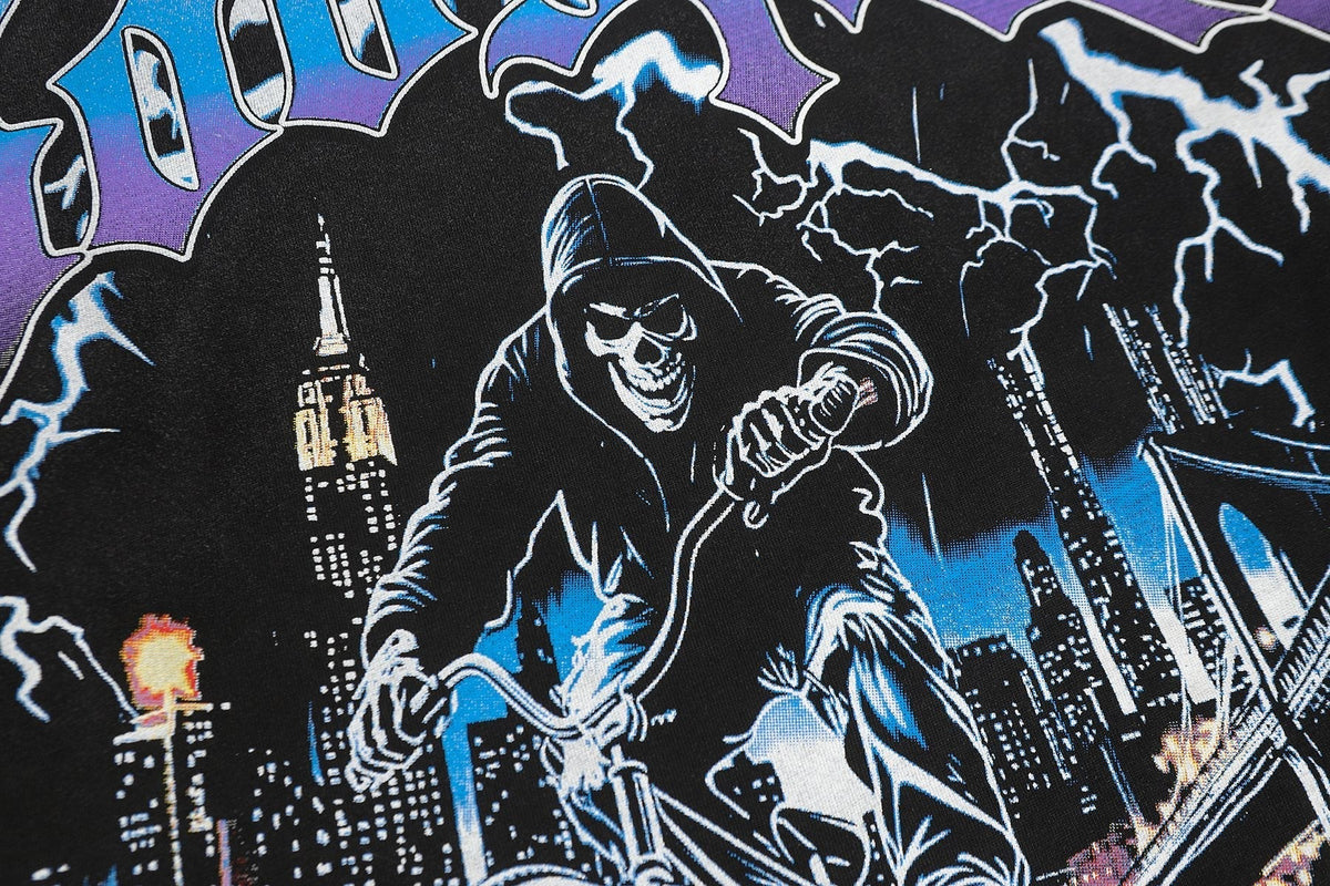 Godspeed Biker City Graphic Long-Sleeve T-Shirt ¡ª detail