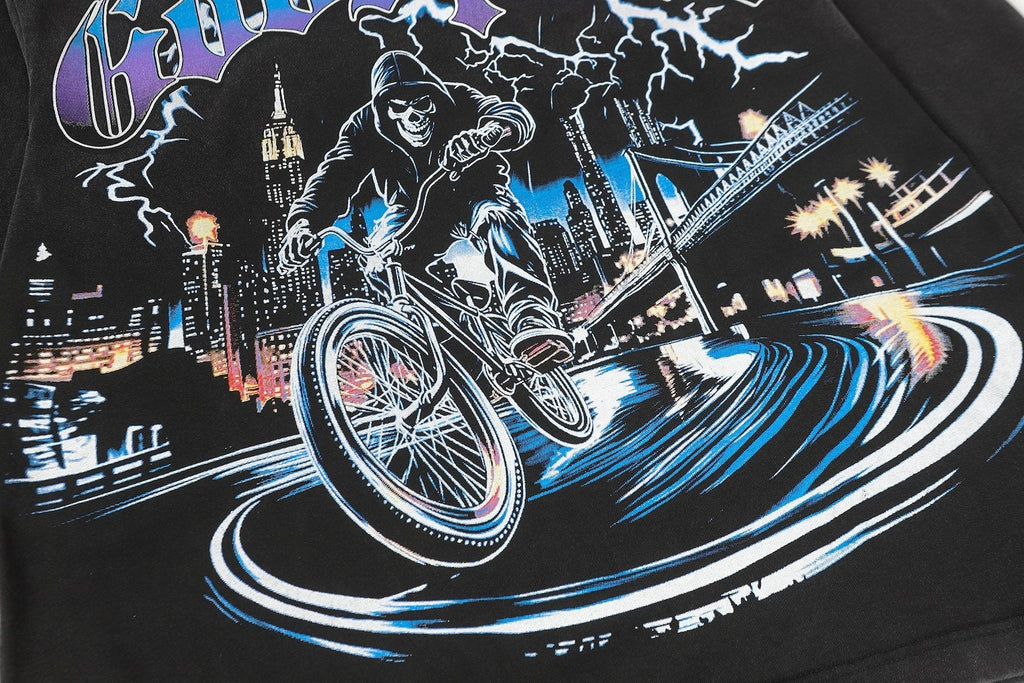 Godspeed Biker City Graphic Long-Sleeve T-Shirt ¡ª detail