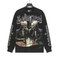 Godspeed Washed Black Skeleton Chess Graphic Long-Sleeve T-Shirt ¡ª front
