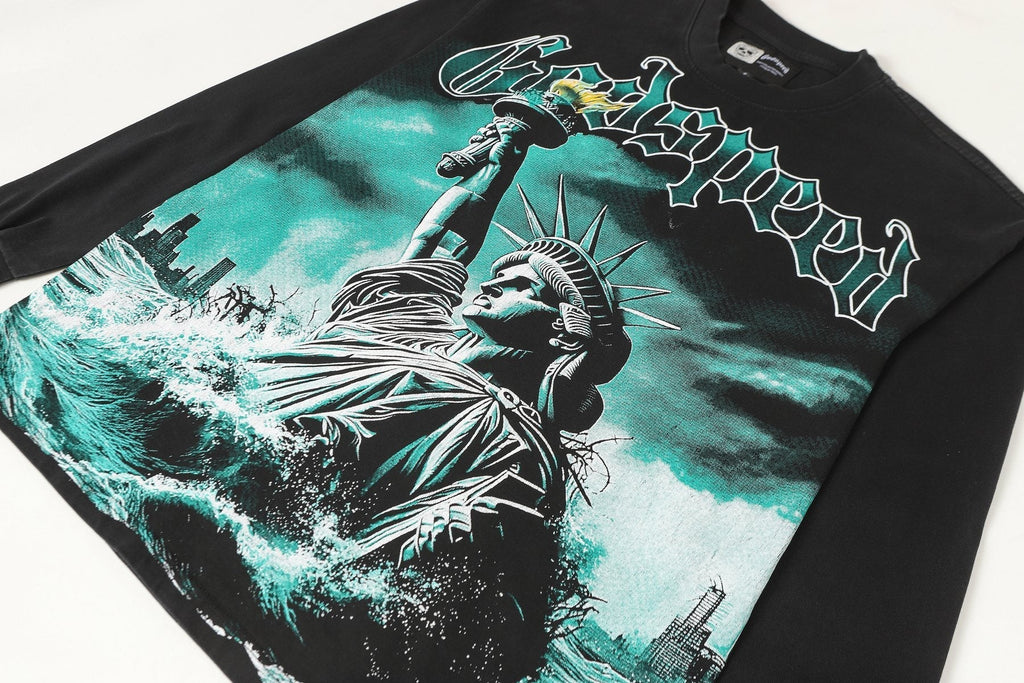 Godspeed Statue of Liberty Graphic Long-Sleeve T-Shirt ¡ª front