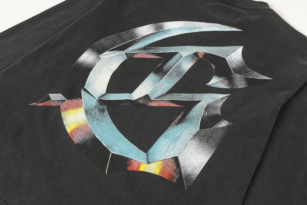 Godspeed Washed Black Skeleton Car Graphic Long-Sleeve T-Shirt ¡ª detail