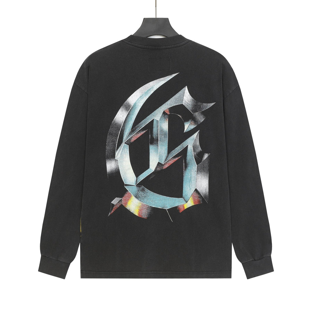 Godspeed Washed Black Skeleton Car Graphic Long-Sleeve T-Shirt ¡ª back