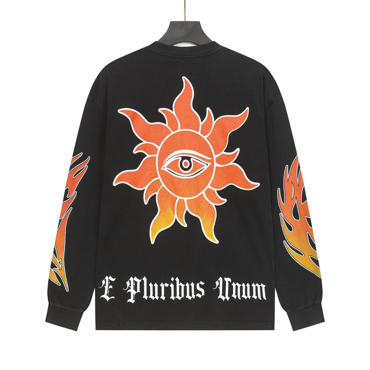 Godspeed Washed Black Flame Graphic Long-Sleeve T-Shirt ¡ª back