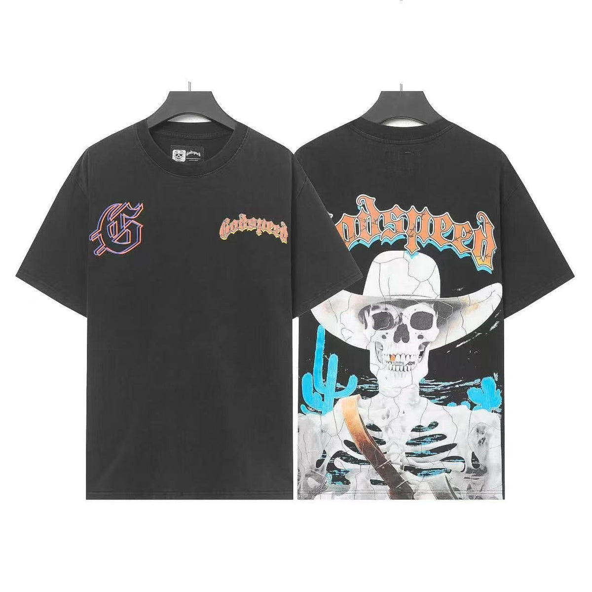 Godspeed Western Skull Graphic T-Shirt ¡ª front