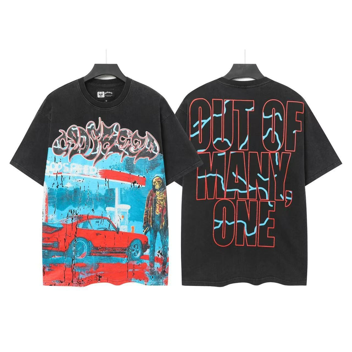 Godspeed Red Car Graphic T-Shirt ¡ª front