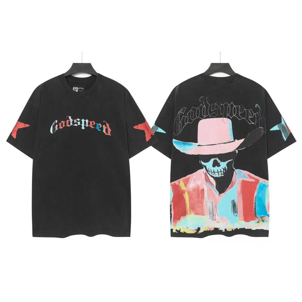 Godspeed Skull Cowboy Graphic T-Shirt ¡ª front