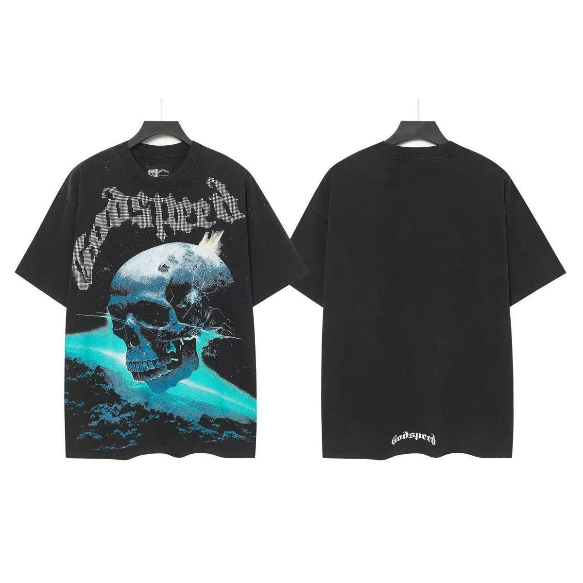 Godspeed Skull Moon Graphic T-Shirt ¡ª front