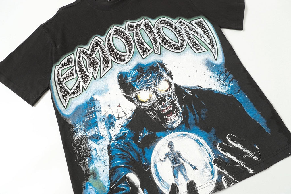 MIXED EMOTION Rhinestone Graphic T-Shirt ¡ª detail