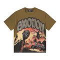 MIXED EMOTION Olive Brown Graphic T-Shirt ¡ª hero