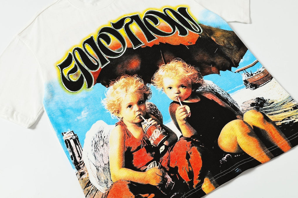 Mixed Emotion Photo Graphic Short-Sleeve T-Shirt ¡ª detail